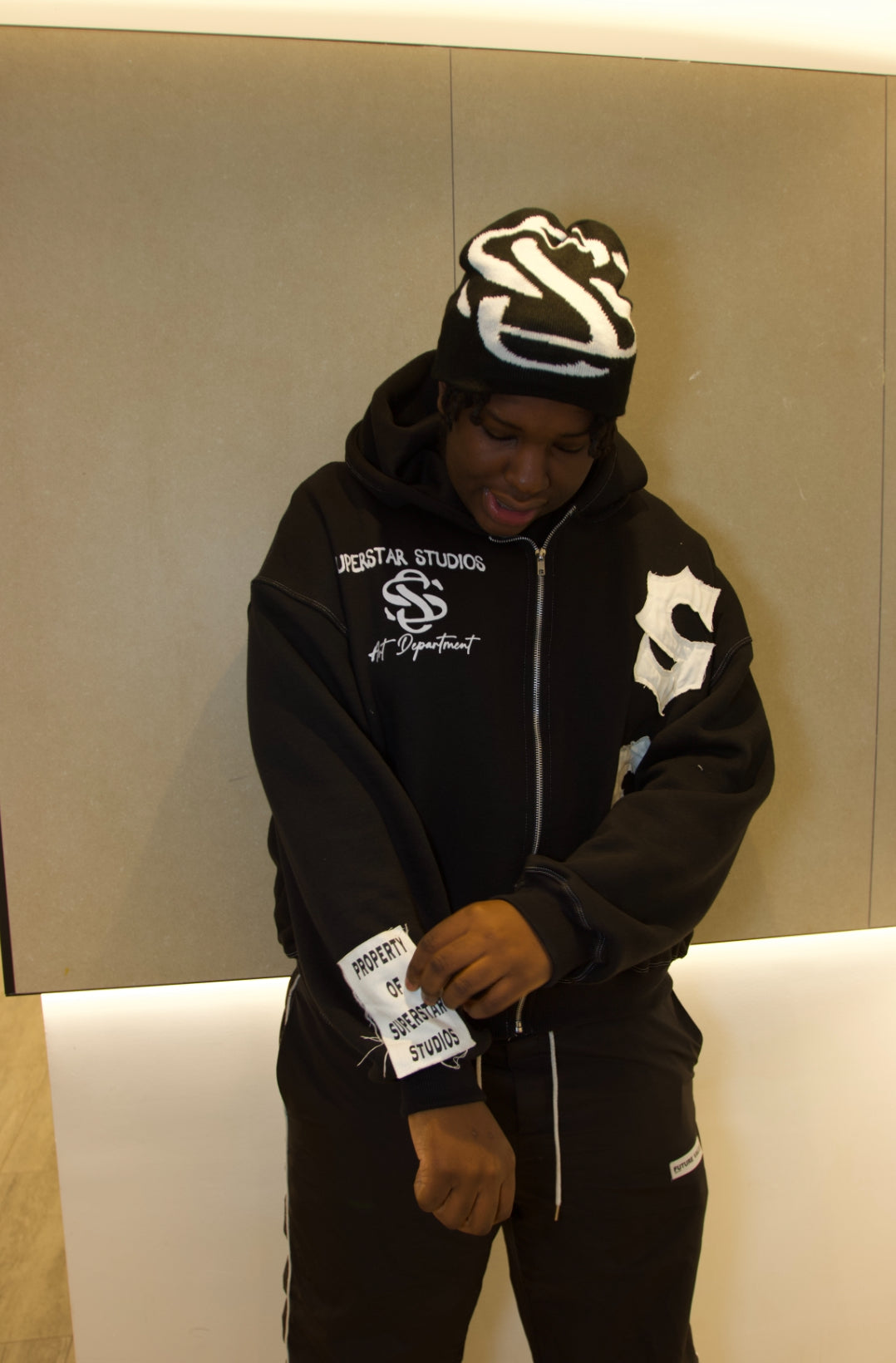 Black Superstar Studios Zip Up Hoodie